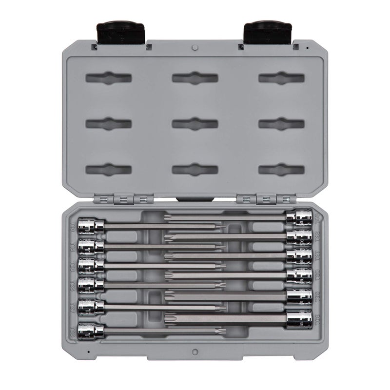 TEKTON 3/8 Inch Drive Long Torx Bit Socket Set, 12-Piece (T10-T60) | SHB91305 - Image 1